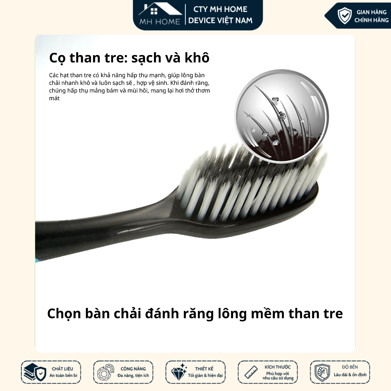 Combo 5/10/20/30 Bàn Chải Đánh Răng Than Tre Hoạt Tính Lông Mềm Làm Sạch Răng Miệng | MH Home